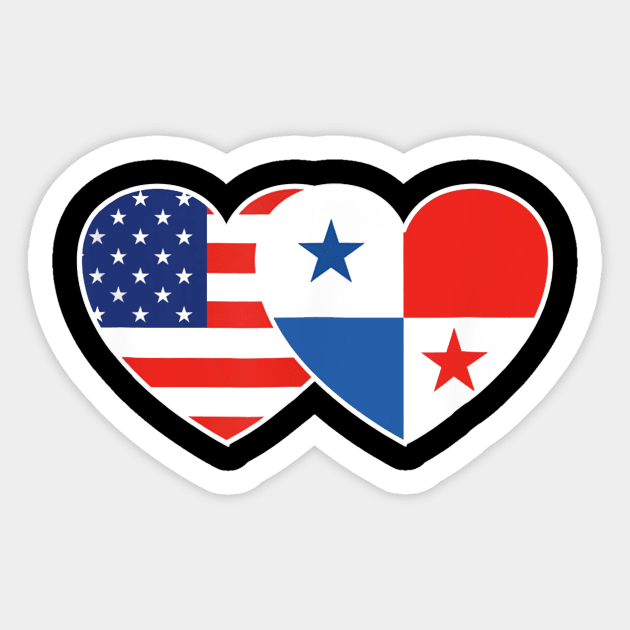 PANAMA USA Flag Twin Heart T Shirt for Panamanian Americans Sticker by jrgenbode